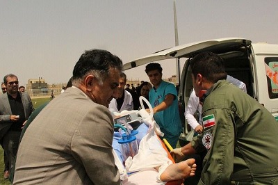 اعزام پرستار مصدوم بوکانی با اورژانس هوایی به ارومیه + تصویر
